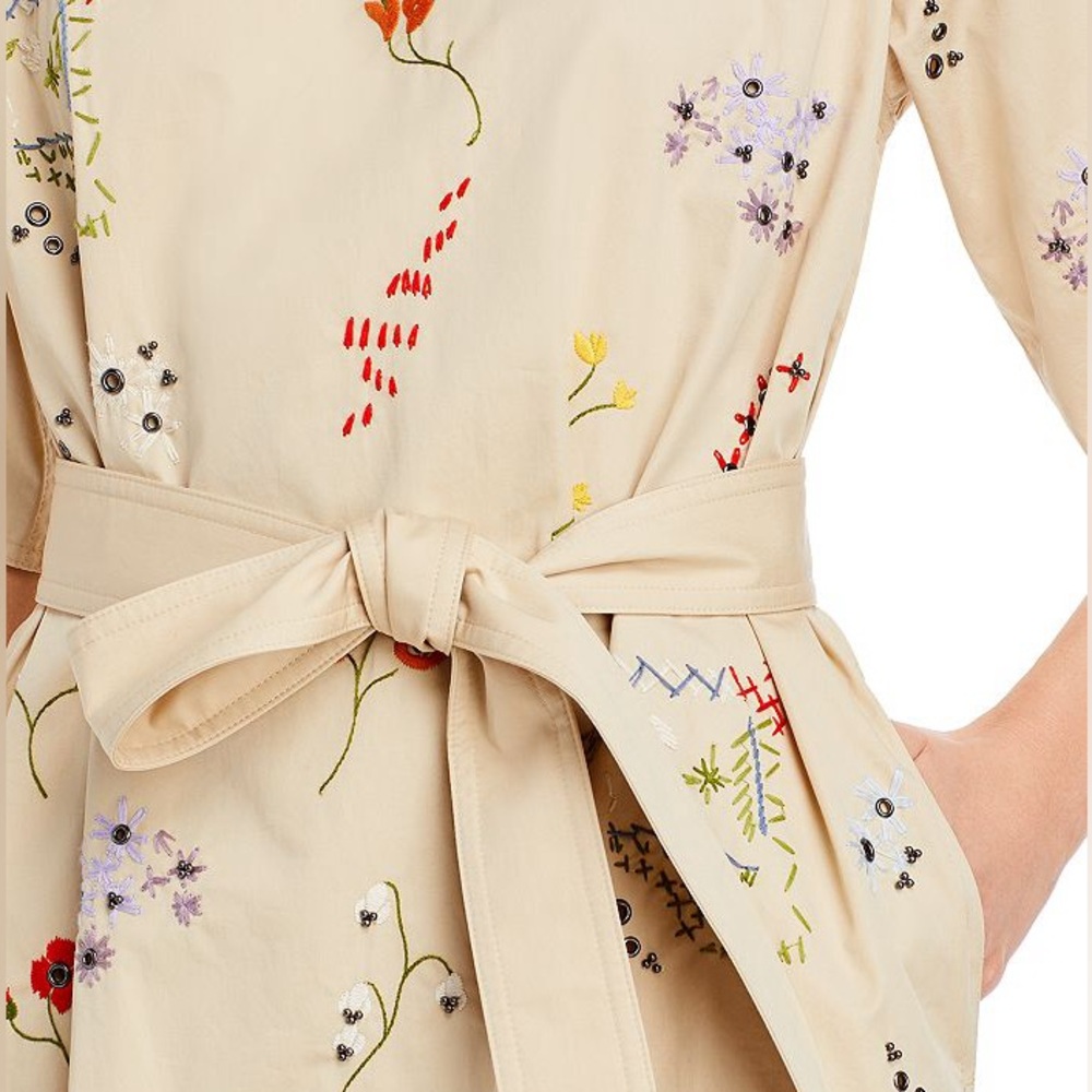 Tory Burch Embroidered Cotton Shift Dress - Picture 2 of 4